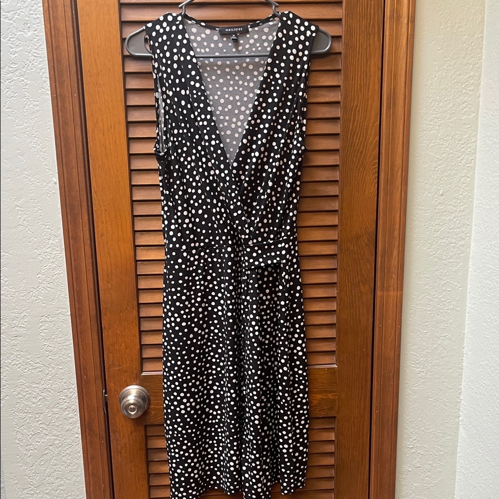 Hail3y:23 polka dot faux wrap dress size M